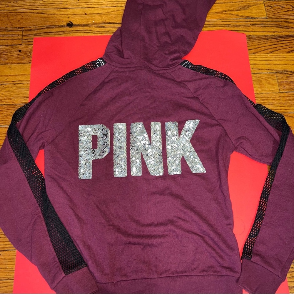 PINK (Victoria’s Secret) | Worn Once | Maroon\ Burgandy Color |  XSMALL | Hoodie